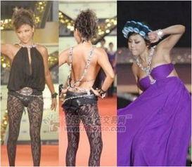 明星衣服滑落的图片,明星红毯秀中的“滑落”瞬间